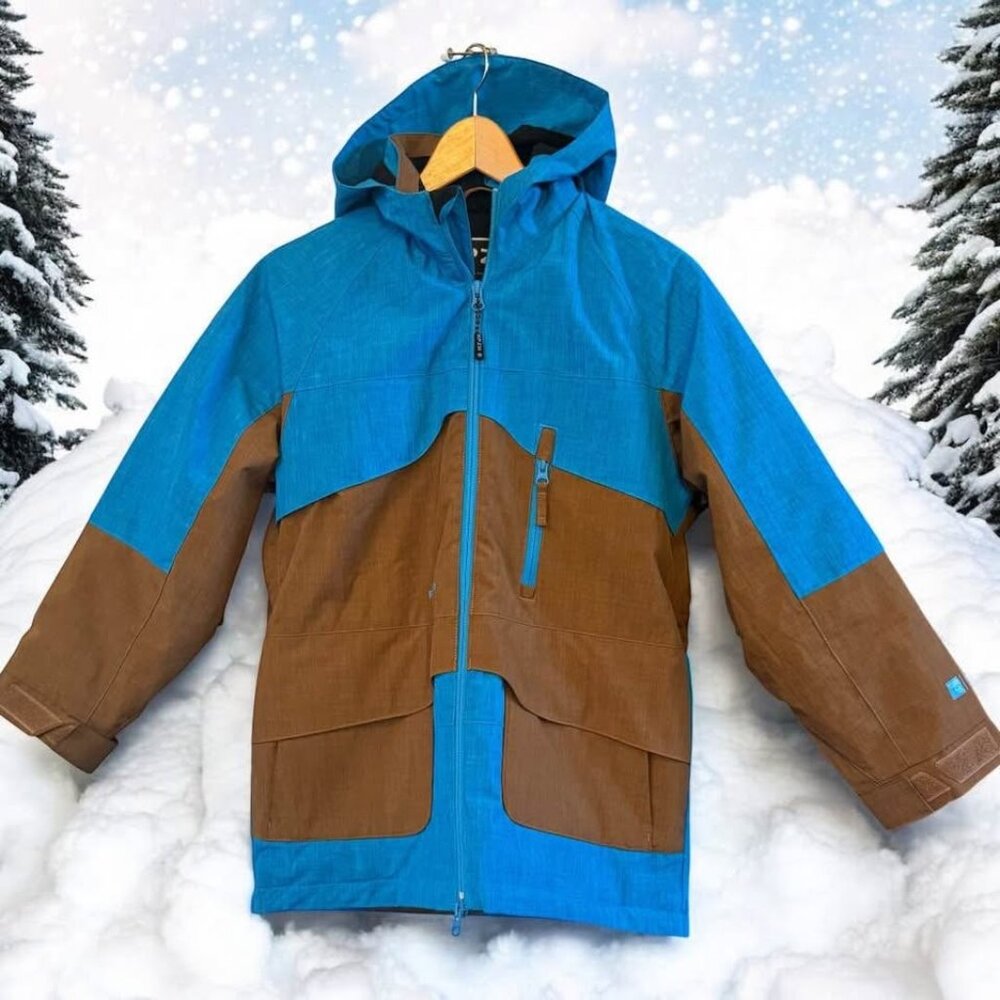 RPZN Ripzone Teal & Brown‎ Colorblock Youth Ski/Snowboard/Winter Jacket-Size M